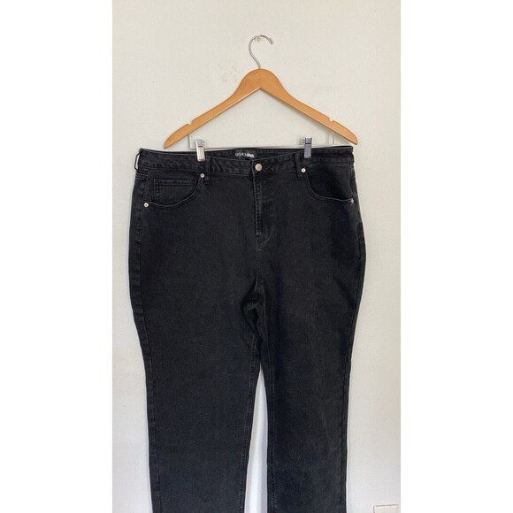 Fashion SuperNova Jean Womens 20 Side‎ Split Black Y2K Denim Straight Leg - Picture 3 of 13